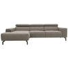 ECKSOFA Silberfarben Webstoff  - Silberfarben/Schwarz, Design, Textil/Metall (175/292cm) - MID.YOU