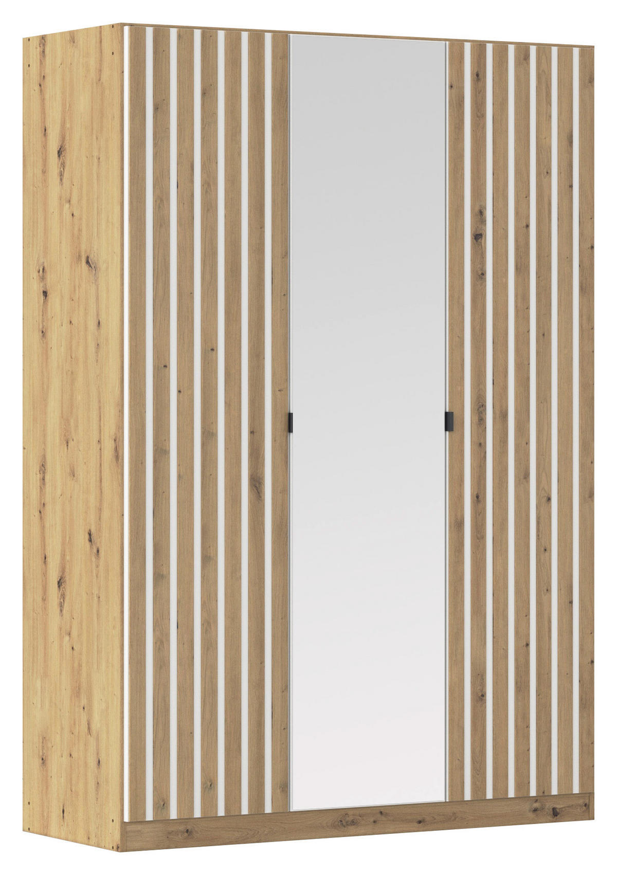 DREHTÜRENSCHRANK Weiss, Eiche Artisan  - Weiss/Eiche Artisan, Modern, Holzwerkstoff/Metall (136/197/54cm) - Rauch Möbel