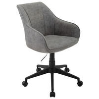 Scaun birou  microfibră gri  - negru/gri, Konventionell, plastic/metal (56/79-87/61cm) - Landscape
