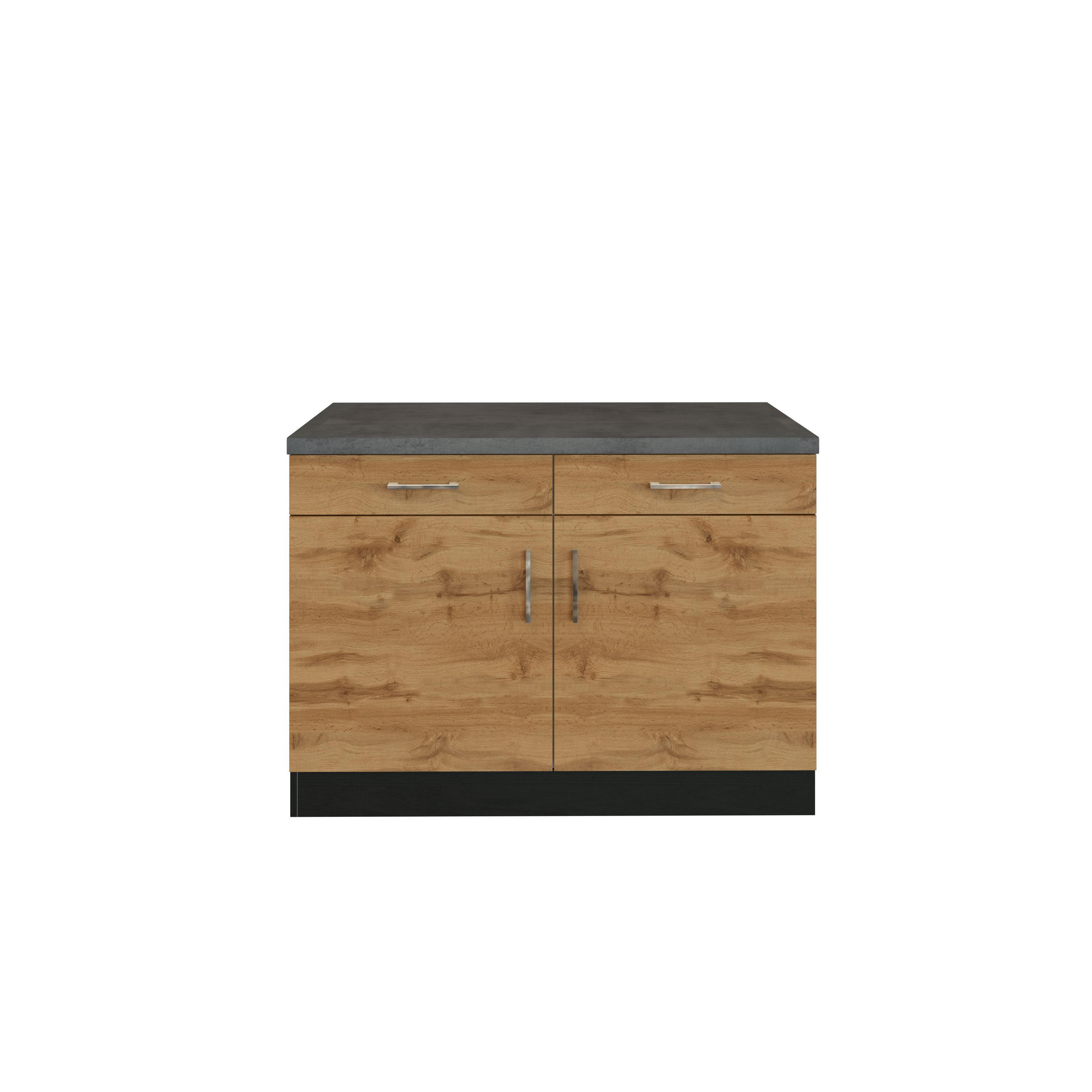 KÜCHENUNTERSCHRANK 100/85/60 cm  in Eichefarben  - Chromfarben/Eichefarben, Modern, Holzwerkstoff/Metall (100/85/60cm) - Held