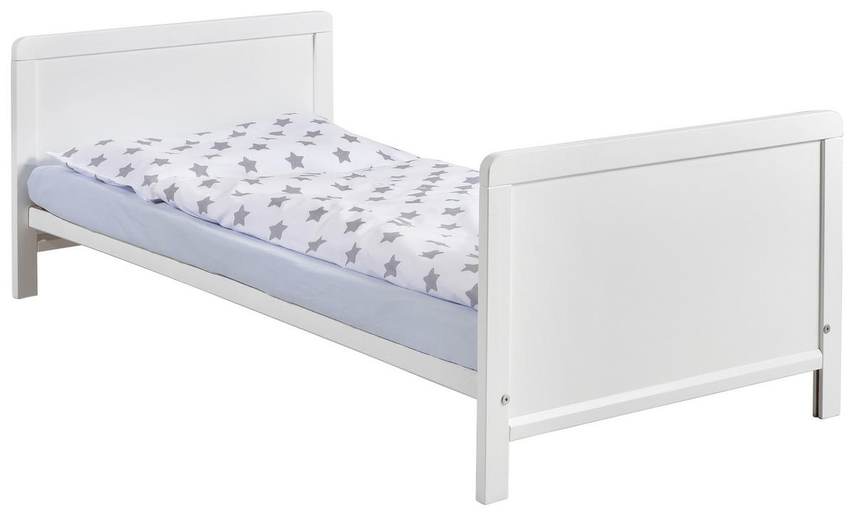 KREVETAC SA OGRADICOM-KOMPLET  STAR  - siva/bela, Lajfstajl, drvo/tekstil (144,5/74,5/82cm) - My Baby Lou