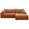 ECKSOFA  in Webstoff Orange  - Schwarz/Orange, KONVENTIONELL, Kunststoff/Textil (270/192cm) - Carryhome