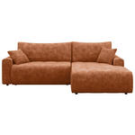 ECKSOFA in Webstoff Orange  - Schwarz/Orange, KONVENTIONELL, Kunststoff/Textil (270/192cm) - Carryhome