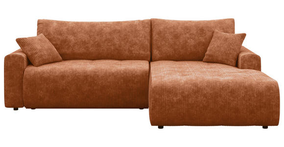 ECKSOFA  in Webstoff Orange  - Schwarz/Orange, KONVENTIONELL, Kunststoff/Textil (270/192cm) - Carryhome