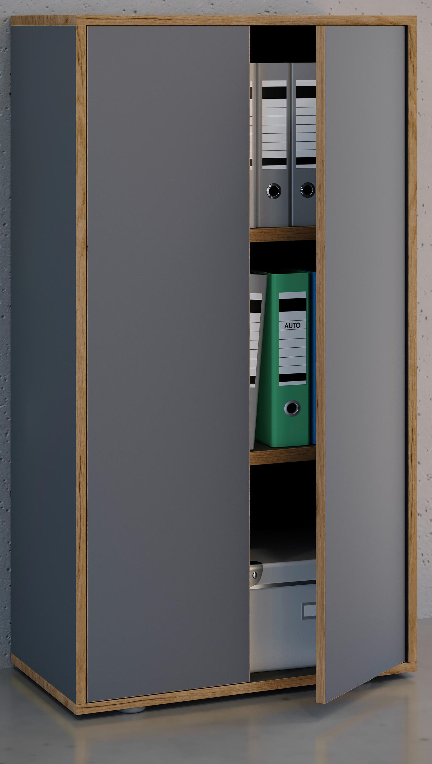 AKTENSCHRANK 60/110/33 cm - Honigeiche/Anthrazit, Design, Holzwerkstoff (60/110/33cm) - MID.YOU