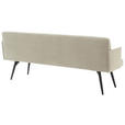 SITZBANK in Textil Sandfarben  - Sandfarben/Schwarz, Design, Textil/Metall (206/85/69cm) - Johann Jakob