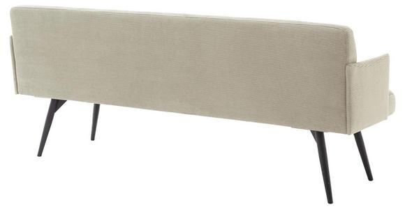 SITZBANK in Textil Sandfarben  - Sandfarben/Schwarz, Design, Textil/Metall (206/85/69cm) - Johann Jakob