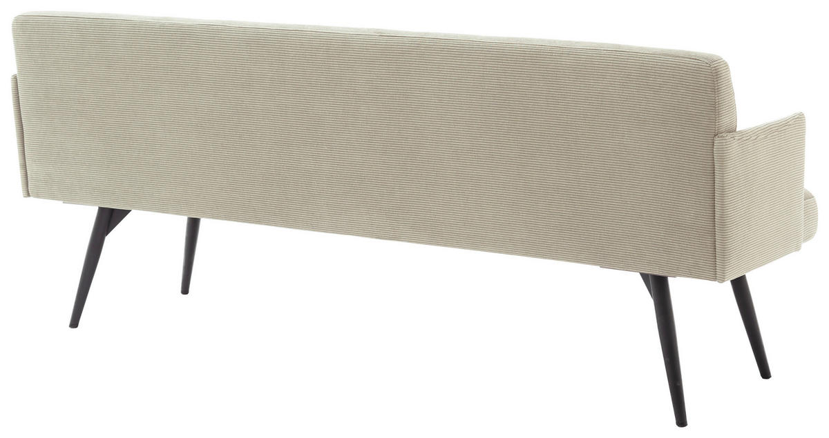 SITZBANK 206/85/69 cm Cord Sandfarben Metall  - Sandfarben/Schwarz, Design, Textil/Metall (206/85/69cm) - Johann Jakob