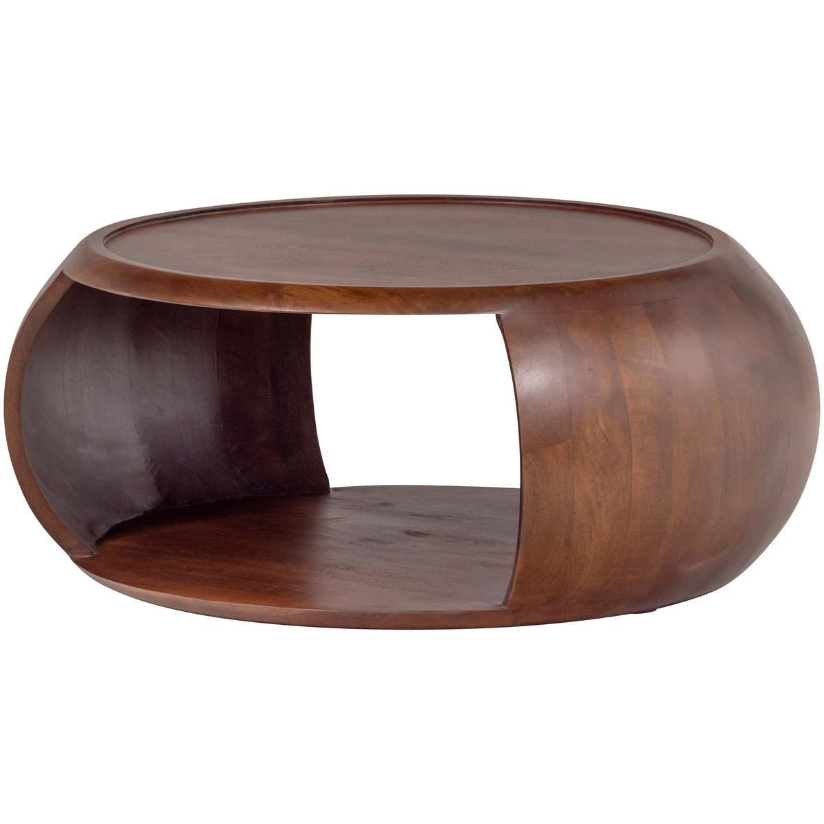 COUCHTISCH Cole Mangoholz vollmassiv 72/72/36 cm rund Braun  - Braun, Design, Holz (72/72/36cm) - Livetastic