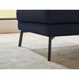 ECKSOFA  in Flachgewebe Blau Armteilverstellung, Relaxfunktion, Drehsitzfunktion  175-224/255-365 cm  - Blau/Schwarz, Design, Textil/Metall (175-224/255-365cm) - Dieter Knoll