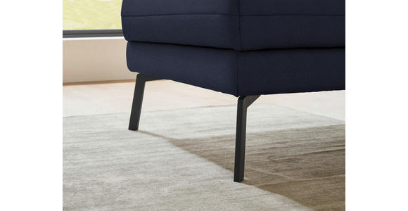 ECKSOFA  in Flachgewebe Blau Armteilverstellung, Relaxfunktion, Drehsitzfunktion  175-224/255-365 cm  - Blau/Schwarz, Design, Textil/Metall (175-224/255-365cm) - Dieter Knoll