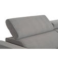 ECKSOFA Grau Feincord  - Schwarz/Grau, Design, Textil/Metall (205/280cm) - Xora