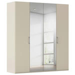 DREHTÜRENSCHRANK 201/223/61 cm,  in Champagner, 4-türig  - Chromfarben/Edelstahlfarben, Basics, Glas/Holzwerkstoff (201/223/61cm) - Novel