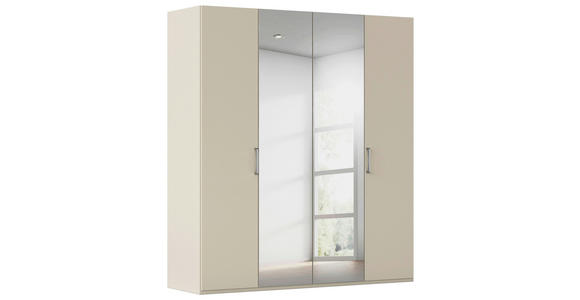 DREHTÜRENSCHRANK 201/223/61 cm,  in Champagner, 4-türig  - Chromfarben/Edelstahlfarben, Basics, Glas/Holzwerkstoff (201/223/61cm) - Novel