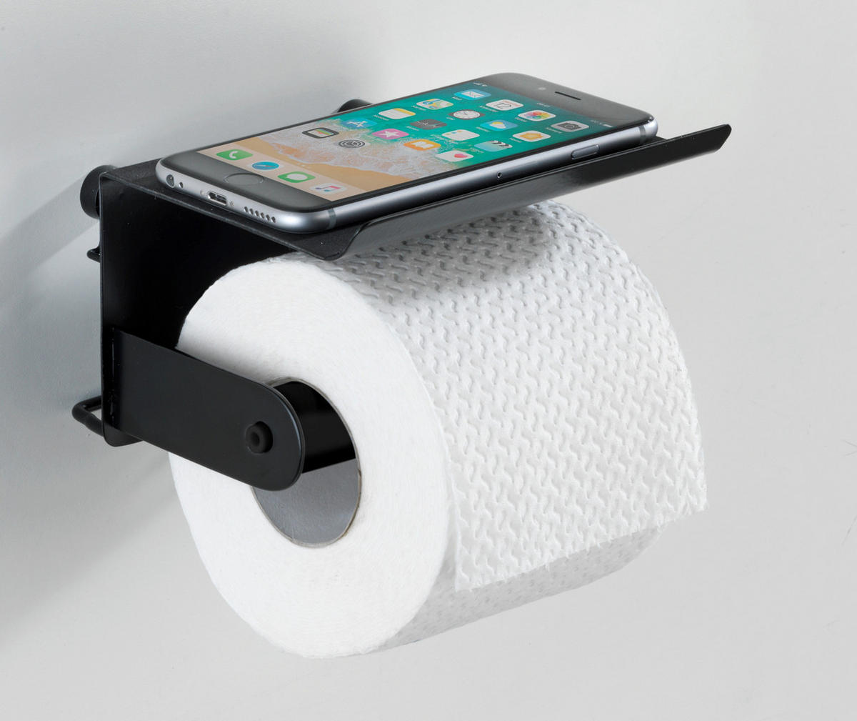 TOILETTENPAPIERHALTER - Schwarz, Basics, Metall (14/10/14cm) - Wenko