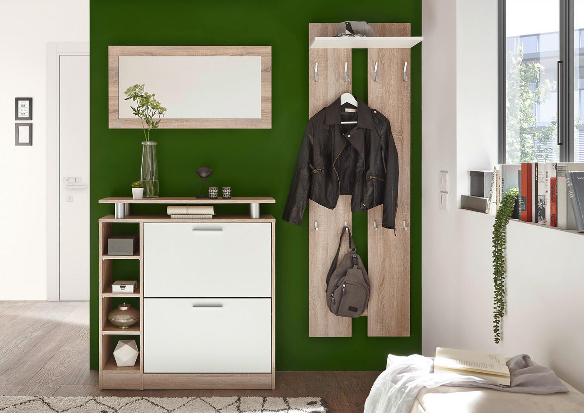 PREDSOBA bela, hrast sonoma - bela/hrast sonoma, Basics, leseni material (155/190/25cm) - Carryhome