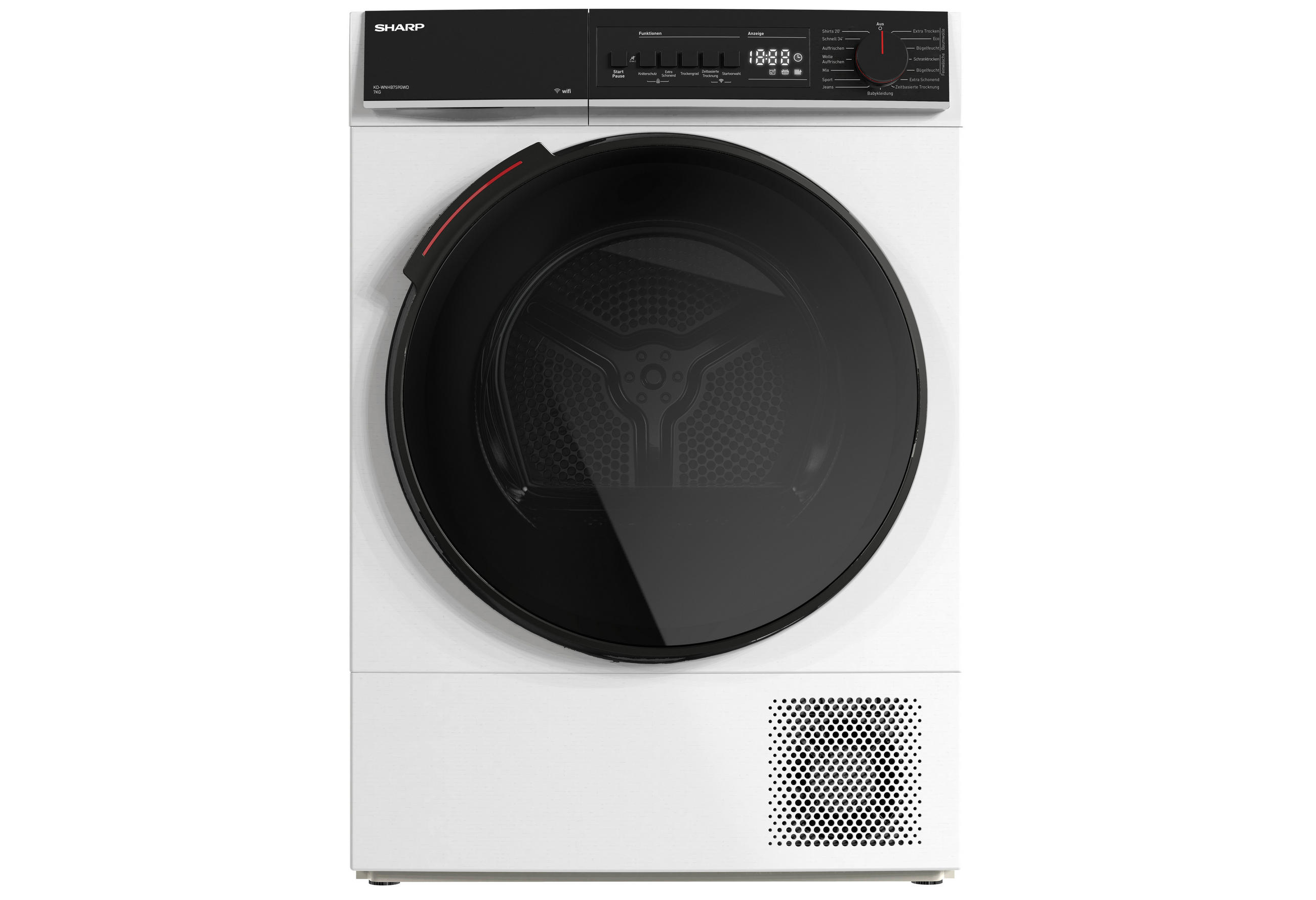 TROCKNER KD-WNHB7S9GWD-DE  - Weiß, Basics, Glas/Kunststoff (59.6/84.5/60.9cm) - Sharp