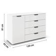 KOMMODE  in 120/81/42 cm  - Chromfarben/Weiß, Design, Glas/Holzwerkstoff (120/81/42cm) - Carryhome