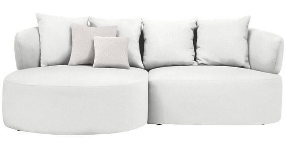 ECKSOFA in Bouclé Creme  - Hellrosa/Creme, MODERN, Kunststoff/Textil (166/235cm) - Hom`in