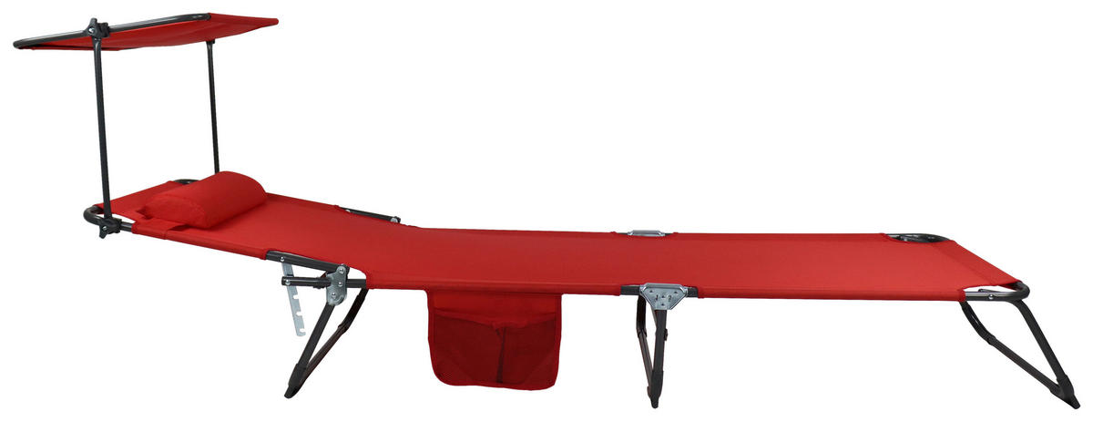 GARTENLIEGE 55/24/185 cm  - Rot, MODERN, Kunststoff/Textil (55/24/185cm) - Ambia Garden
