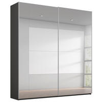 SCHWEBETÜRENSCHRANK in Graphitfarben, Grau  - Graphitfarben/Grau, Design, Glas/Holzwerkstoff (181/235/68cm) - Xora