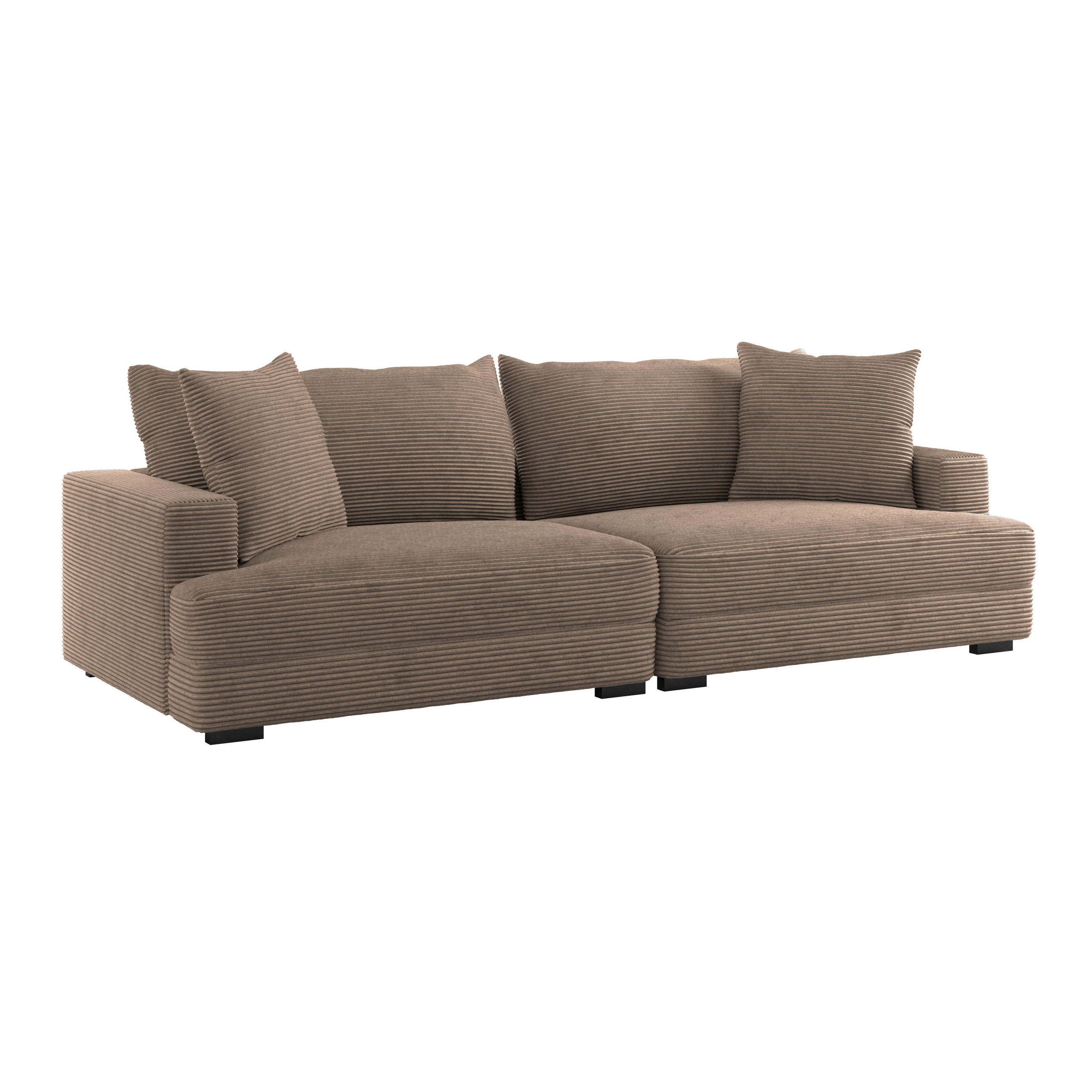 Big Sofa Pelle mit Kissen B: 261 cm Dunkelbraun