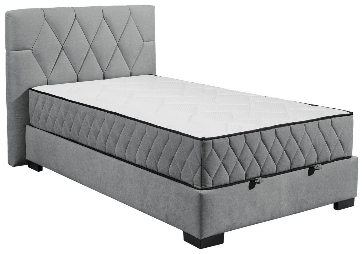 AMERICKÁ POSTEL, 120/200 cm, antracitová - černá/antracitová, Moderní, kompozitní dřevo/textil (120/200cm) - MID.YOU