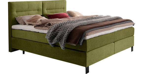 BOXSPRINGBETT 200/220 cm  in Grün  - Schwarz/Grün, KONVENTIONELL, Textil/Metall (200/220cm) - Esposa
