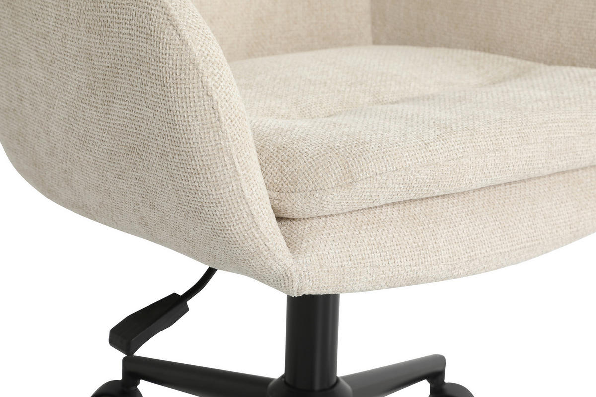 DREHSTUHL  in Chenille Schwarz, Beige  - Beige/Schwarz, MODERN, Textil/Metall (58/79/89/59cm) - Livetastic