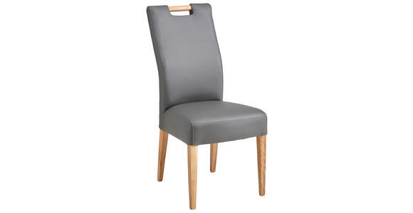 STUHL in Holz, Textil Grau, Eichefarben - Eichefarben/Grau, KONVENTIONELL, Holz/Textil (47/100/47cm) - Cantus