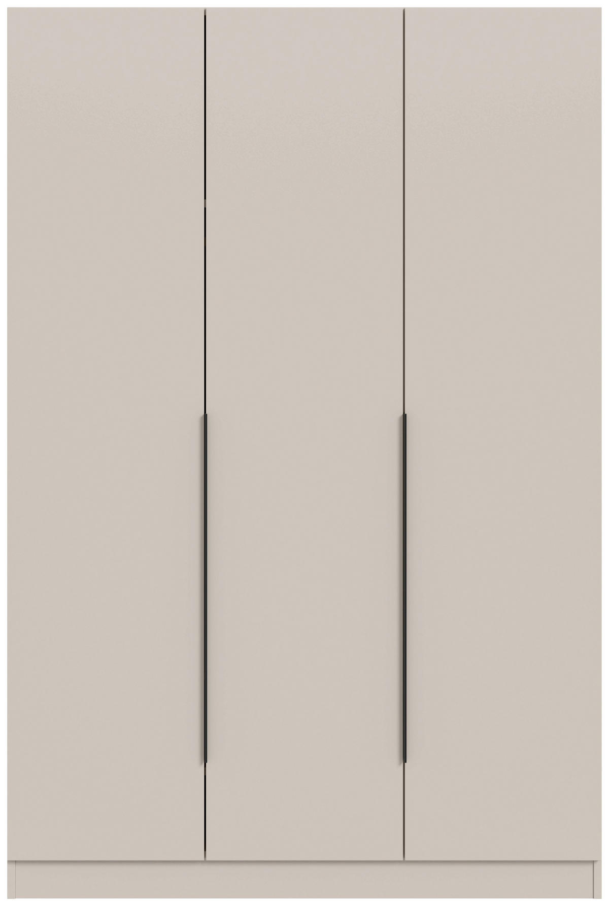 DREHTÜRENSCHRANK 120/181/52 cm,  in Kaschmir, 3-türig  - Kaschmir/Schwarz, MODERN, Holzwerkstoff/Kunststoff (120/181/52cm) - Livetastic