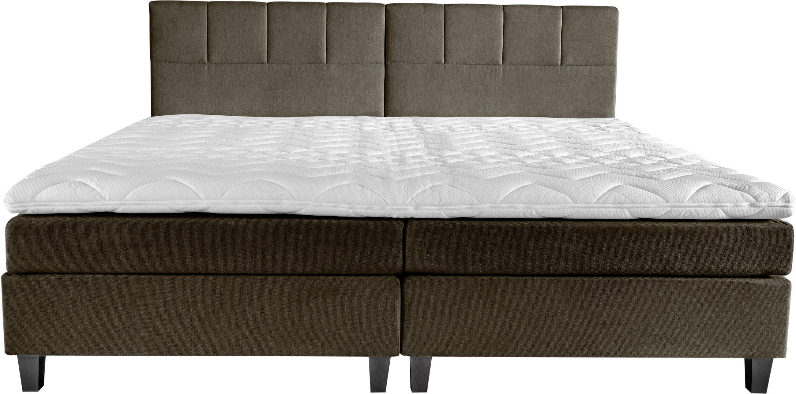 BOXSPRINGBETT 240/200 cm  in Dunkelbraun  - Wengefarben/Dunkelbraun, Trend, Holz/Textil (240/200cm) - Esposa