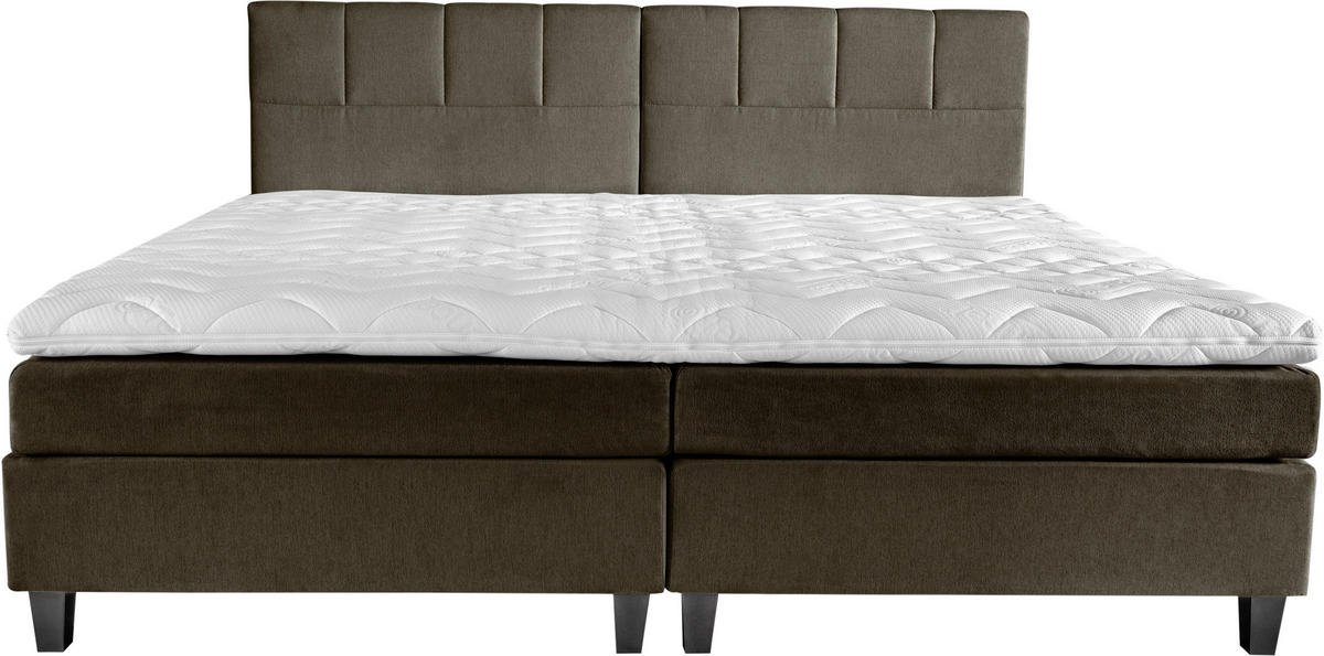BOXSPRINGBETT 240/200 cm  in Dunkelbraun  - Wengefarben/Dunkelbraun, Trend, Holz/Textil (240/200cm) - Esposa