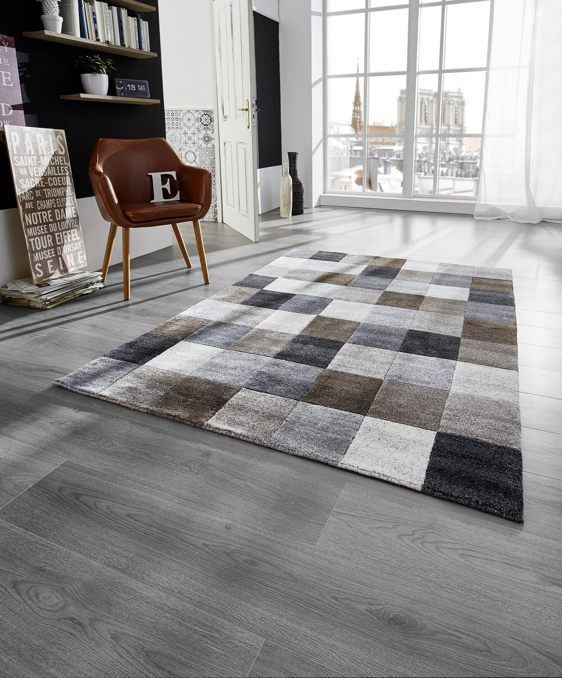 Thumbnail - Cazaris Orientteppich, Mehrfarbig, Textil, Karo, rechteckig, 120x180 cm, Care & Fair, in verschiedenen Größen erhältlich...