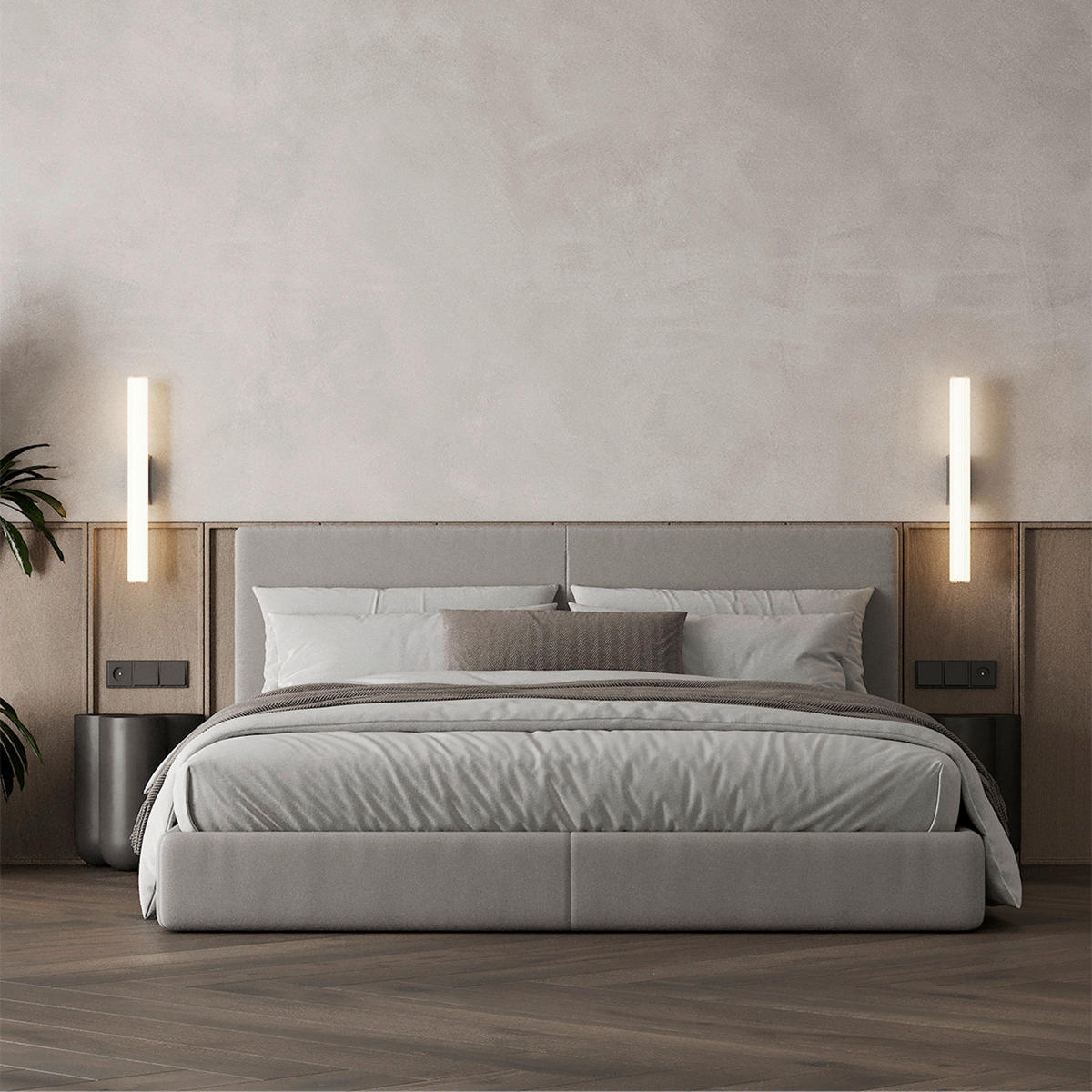 LED-WANDLEUCHTE Linea  61/6/11.5 cm  - Schwarz, Design, Glas (61/6/11.5cm)