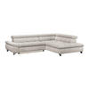 ECKSOFA Chenille Creme  - Chromfarben/Creme, Konventionell, Textil/Metall (312/234cm) - Livetastic
