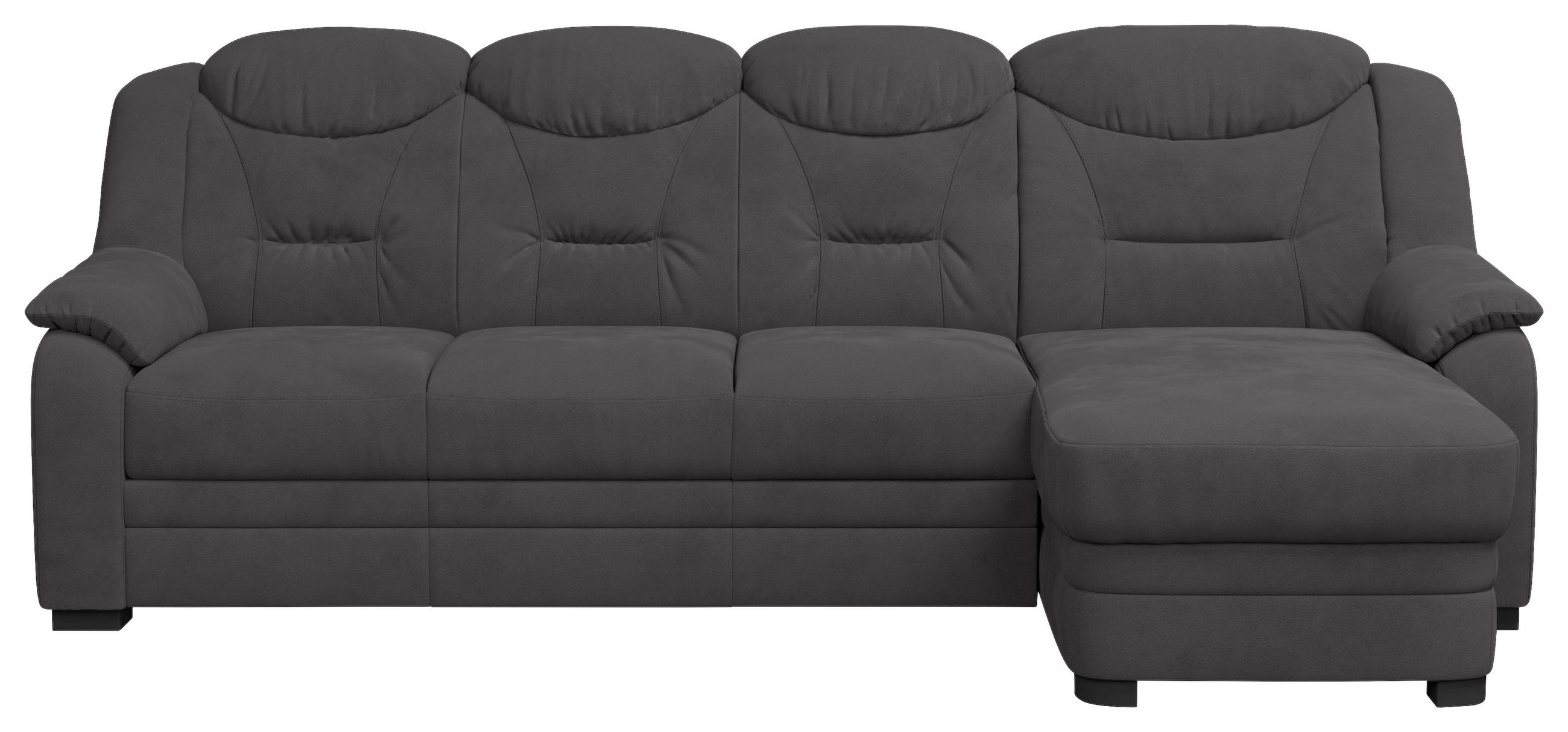 ECKSOFA Anthrazit Mikrofaser  - Anthrazit/Schwarz, Basics, Kunststoff/Textil (257/162cm) - MID.YOU