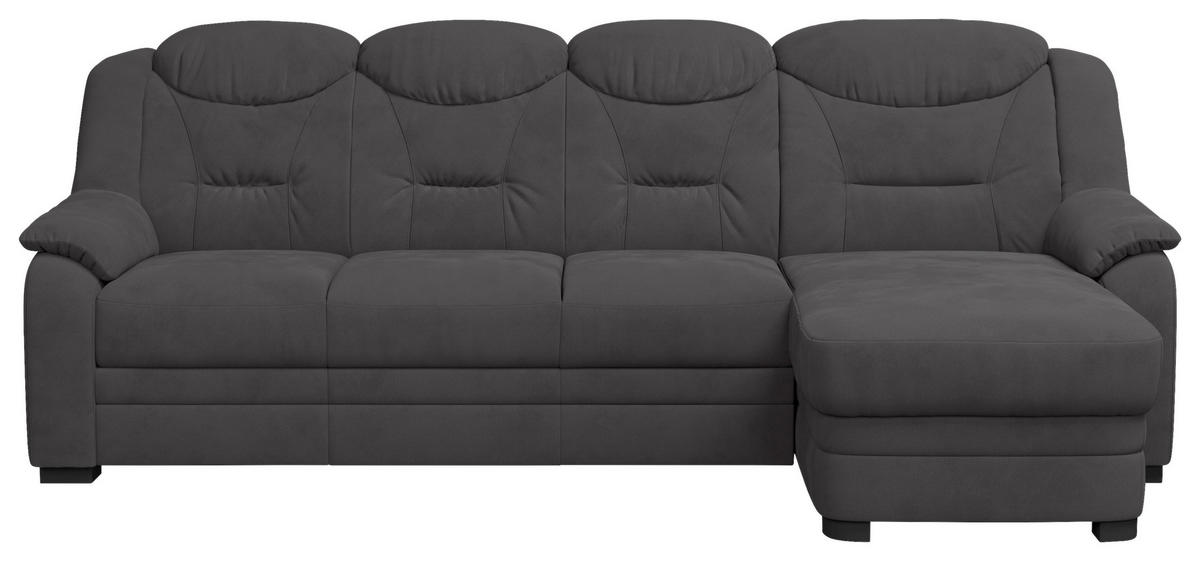 ECKSOFA Anthrazit Mikrofaser  - Anthrazit/Schwarz, Basics, Kunststoff/Textil (257/162cm) - MID.YOU