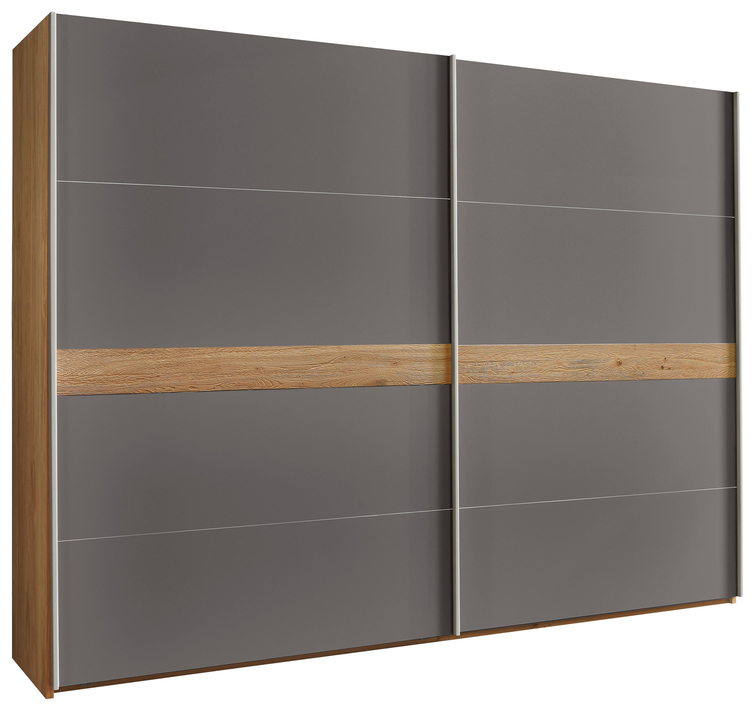 SCHWEBETÜRENSCHRANK  in Eichefarben, Dunkelgrau  - Eichefarben/Dunkelgrau, Design, Holz/Holzwerkstoff (301,3/230,4/68cm) - Novel