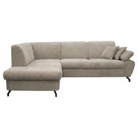 ECKSOFA CORA in Chenille Taupe  198/261 cm  - Taupe/Schwarz, Design, Textil/Metall (198/261cm) - MID.YOU