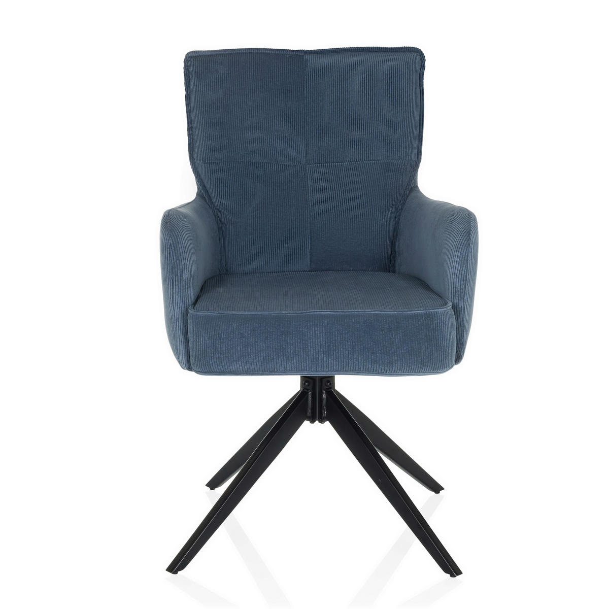 ARMLEHNSTUHL  in Cord  - Blau/Schwarz, MODERN, Textil/Metall (58/94/60cm) - MID.YOU