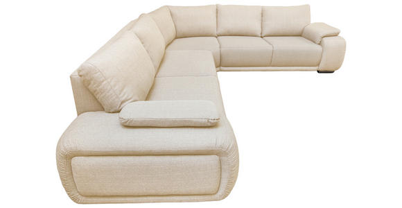 ECKSOFA Creme Struktur - Chromfarben/Creme, KONVENTIONELL, Textil/Metall (280/310cm) - Carryhome