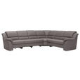 ECKSOFA in Echtleder Grau  - Chromfarben/Grau, KONVENTIONELL, Leder/Kunststoff (324/260cm) - Cantus