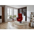 RELAXSESSEL in Leder Rot  - Edelstahlfarben/Rot, Design, Leder/Metall (78/112/85cm) - Cantus