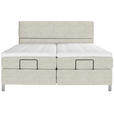 BOXSPRINGBETT 180/200 cm  in Ecru  - Chromfarben/Ecru, KONVENTIONELL, Kunststoff/Textil (180/200cm) - Voleo