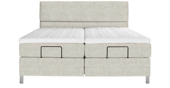 BOXSPRINGBETT 160/200 cm  in Ecru  - Chromfarben/Ecru, KONVENTIONELL, Kunststoff/Textil (160/200cm) - Voleo