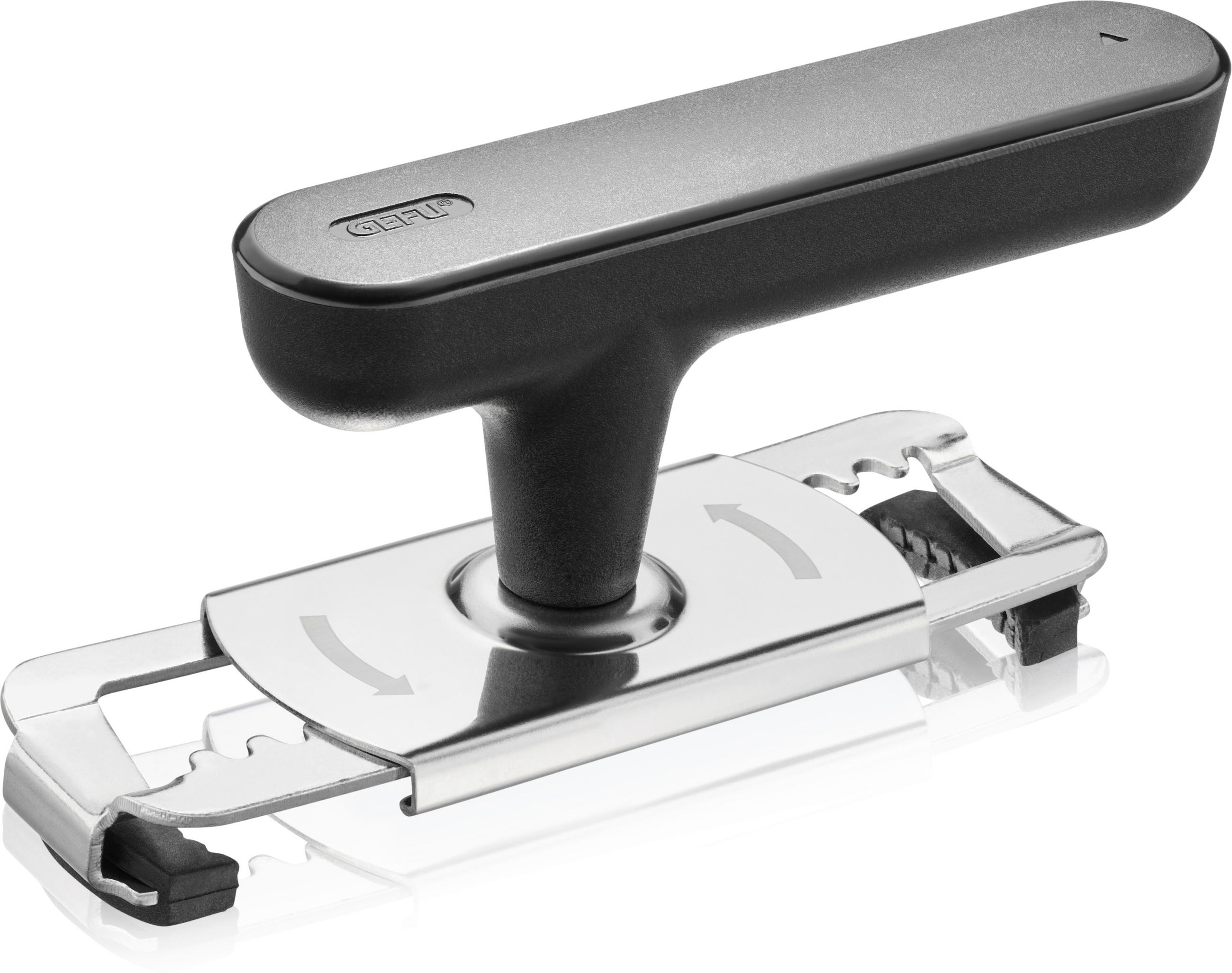 GLASDECKELÖFFNER CLIXO  - Silberfarben/Schwarz, Basics, Kunststoff/Metall (12/4,2/5,6cm) - Gefu