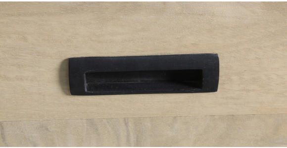 VITRINE  in Hartholz Mangoholz Schwarz, Graubraun  - Graubraun/Schwarz, LIFESTYLE, Glas/Holz (90/135/42cm) - Landscape