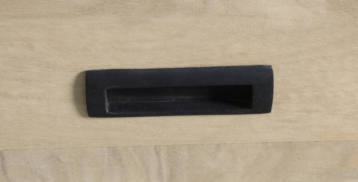 VITRINE  in Hartholz Mangoholz Schwarz, Graubraun  - Graubraun/Schwarz, LIFESTYLE, Glas/Holz (90/135/42cm) - Landscape