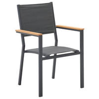 Scaun De Grădină in lemn, metal, textil antracit  - culoare natur/antracit, Modern, lemn/metal (59/89,5/58cm) - Ambia Garden